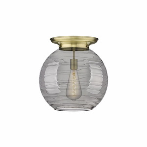 Athens Deco Swirl - 1 Light Flush Mount In Industrial Style-15.88 Inches Tall and 15.75 Inches Wide