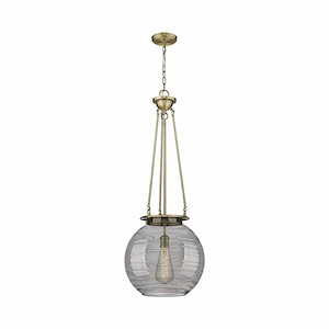 Athens Deco Swirl - 1 Light Chain Hung Pendant In Industrial Style-38.38 Inches Tall and 15.75 Inches Wide - 1329931