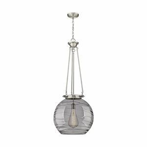 Athens Deco Swirl - 1 Light Chain Hung Pendant In Industrial Style-40.75 Inches Tall and 17.88 Inches Wide - 1329910