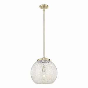 White Mouchette - 1 Light Stem Hung Pendant In Modern Style-17 Inches Tall and 13.75 Inches Wide - 1329900