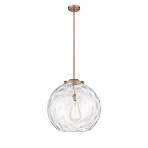 Athens Water Glass - 1 Light Pendant In Industrial Style-19.5 Inches Tall and 17.88 Inches Wide - 1289168