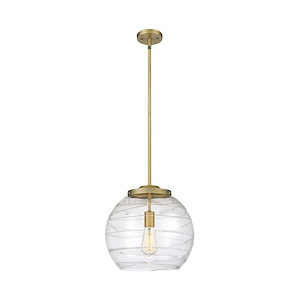 Athens Deco Swirl - 1 Light Stem Hung Pendant-13.63 Inch Tall and 13.75 Inch Wide - 1329999