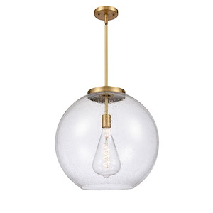 Athens - 100W 1 LED Stem Hung Pendant-18 Inch Tall and 17.75 Inch Wide - 1422472