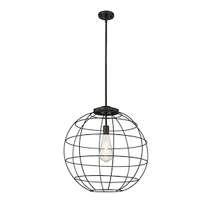 Lake Placid - 1 Light Stem Hung Pendant In Industrial Style-25 Inches Tall and 22 Inches Wide