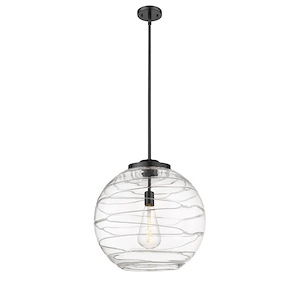 Athens Deco Swirl - 1 Light Stem Hung Pendant-18.25 Inch Tall and 17.88 Inch Wide - 1289167