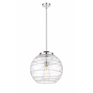 Athens Deco Swirl - 1 Light Pendant In Industrial Style-17.13 Inches Tall and 15.75 Inches Wide