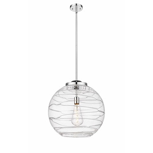 Athens Deco Swirl - 1 Light Pendant In Industrial Style-19.5 Inches Tall and 17.88 Inches Wide