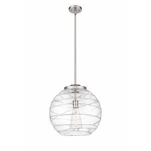 Athens Deco Swirl - 1 Light Pendant In Industrial Style-17.13 Inches Tall and 15.75 Inches Wide - 1289173