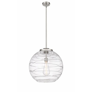 Athens Deco Swirl - 1 Light Pendant In Industrial Style-19.5 Inches Tall and 17.88 Inches Wide - 1289167