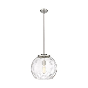Athens Water Glass - 1 Light Stem Hung Pendant-13.63 Inch Tall and 13 Inch Wide - 1422684