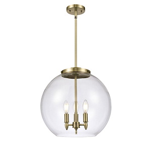 Athens - 60W 3 LED Stem Hung Pendant-16.38 Inch Tall and 15.75 Inch Wide - 1422939