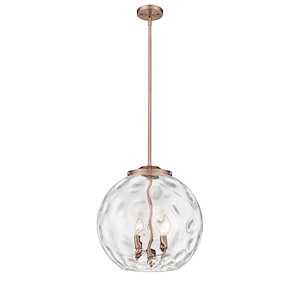 Athens Water Glass - 60W 3 LED Stem Hung Pendant-17.13 Inch Tall and 15.75 Inch Wide - 1423535