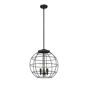 Lake Placid - 3 Light Stem Hung Pendant In Industrial Style-18 Inches Tall and 16 Inches Wide