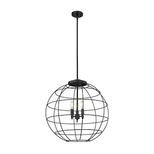 Lake Placid - 3 Light Stem Hung Pendant In Industrial Style-25 Inches Tall and 22 Inches Wide
