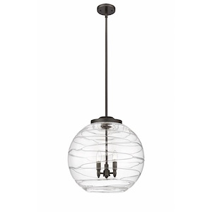 Athens Deco Swirl - 3 Light Pendant In Industrial Style-19.5 Inches Tall and 17.88 Inches Wide - 1289239
