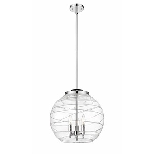 Athens Deco Swirl - 3 Light Pendant In Industrial Style-17.13 Inches Tall and 15.75 Inches Wide - 1289238