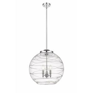 Athens Deco Swirl - 3 Light Pendant In Industrial Style-19.5 Inches Tall and 17.88 Inches Wide