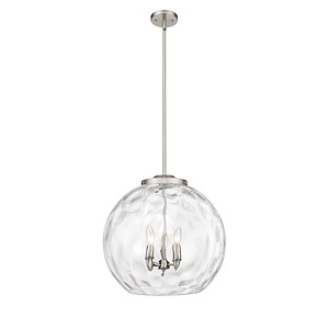 Athens Water Glass - 60W 3 LED Stem Hung Pendant-19.5 Inch Tall and 17.88 Inch Wide - 1422557