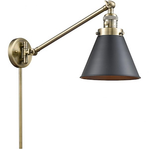 Appalachian - 1 Light Swing Arm Wall Sconce With Switch In Traditional Style-12 Inches Tall and 8 Inches Wide