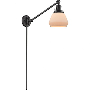 Fulton-One Light Adjustable Swing Arm Portable Wall Sconce-8 Inches Wide by 25 Inches High