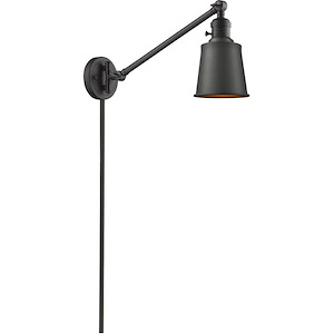 Addison-One Light Adjustable Swing Arm Portable Wall Sconce-8 Inches Wide by 25 Inches High