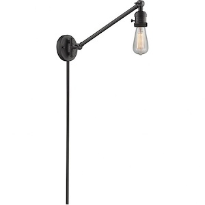 One Light Bare Bulb Single Swing Arm Portable Wall Sconce