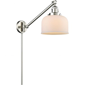 Large Cone-One Light Adjustable Swing Arm Portable Wall Sconce-8 Inches Wide by 25 Inches High
