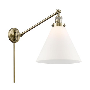 Cone - 1 Light Swing Arm Wall Sconce In Industrial Style-16 Inches Tall and 12 Inches Wide