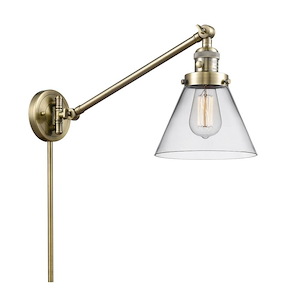 Franklin Restoration - 1 Light Cone Swing Arm Wall Sconce In IndustrialStyle-25 Inches Tall and 8 Inches Wide