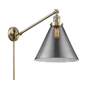 Cone - 1 Light Swing Arm Wall Sconce In Industrial Style-16 Inches Tall and 12 Inches Wide - 1289192