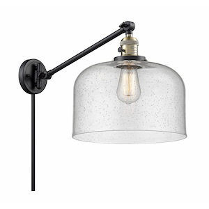 Bell - 1 Light Swing Arm Wall Sconce In Industrial Style-13 Inches Tall and 12 Inches Wide