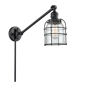 Bell Cage - 1 Light Swing Arm Wall Sconce In Industrial Style-25 Inches Tall and 8 Inches Wide