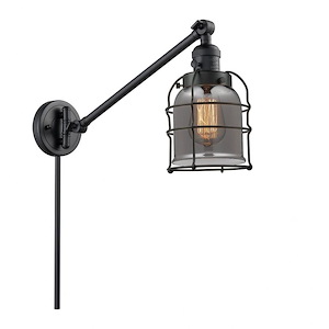 Bell Cage - 1 Light Swing Arm Wall Sconce In Industrial Style-25 Inches Tall and 8 Inches Wide
