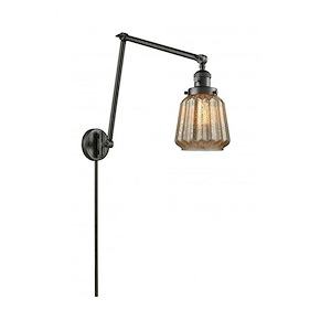 Chatham-One Light Adjustable Double Swing Arm Portable Wall Sconce-8 Inches Wide by 30 Inches High
