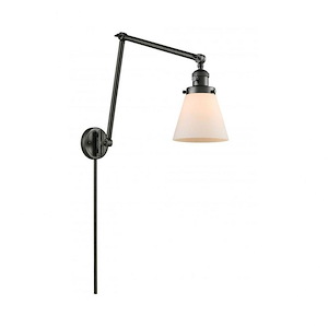 Small Bell-One Light Adjustable Double Swing Arm Portable Wall Sconce-8 Inches Wide by 30 Inches High
