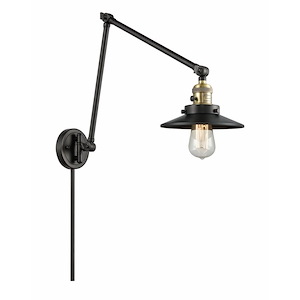 Railroad - 1 Light Double Extension Swing Arm Wall Sconce In Traditional Style-30 Inches Tall and 8 Inches Wide