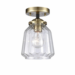 Chatham - 1 Light Semi-Flush Mount In Art Deco Style-8.13 Inches Tall and 7 Inches Wide - 1325841