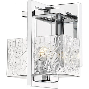 Striate - 1 Light Bath Vanity In Art Deco Style-8 Inches Tall and 5.25 Inches Wide