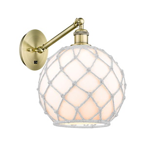 Farmhouse Rope - 1 Light Adjustable Wall Sconce-12 Inch Tall and 10 Inch Wide - 1387627