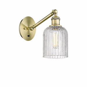 Bridal Veil - 1 Light Arm Adjusts Up and Down Wall Sconce In Art Deco Style-9 Inches Tall and 5 Inches Wide