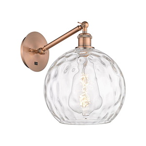 Athens Water Glass - 1 Light Adjustable Wall Sconce-12 Inch Tall and 10 Inch Wide - 1387619