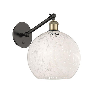White Mouchette - 1 Light Adjustable Wall Sconce-12 Inch Tall and 10 Inch Wide - 1387620