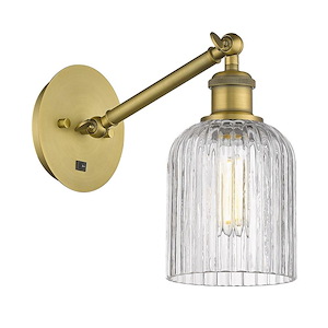 Bridal Veil - 1 Light Arm Adjusts Up and Down Wall Sconce In Art Deco Style-9 Inches Tall and 5 Inches Wide - 1329915