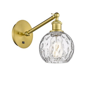 Athens Water Glass - 1 Light Adjustable Wall Sconce-8 Inch Tall and 6 Inch Wide - 1423069