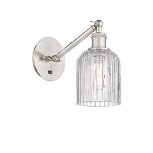 Bridal Veil - 1 Light Arm Adjusts Up and Down Wall Sconce In Art Deco Style-9 Inches Tall and 5 Inches Wide - 1329915