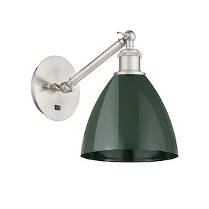 Plymouth Dome - 1 Light Wall Sconce In Industrial Style-13.25 Inches Tall and 7.5 Inches Wide