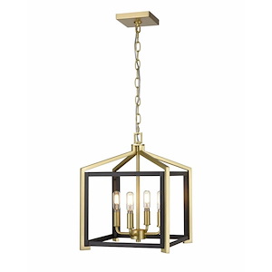 Wiscoy - 4 Light Chain Hung Pendant-15.75 Inches Tall and 12 Inches Wide