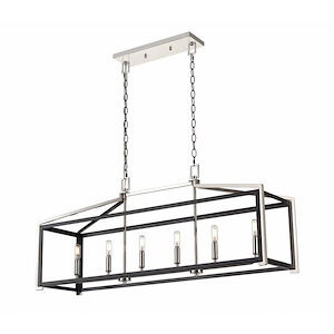 Wiscoy - 6 Light Chain Hung Linear Pendant-17.75 Inches Tall and 42 Inches Wide
