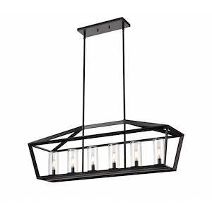 Colchester - 6 Light Stem Hung Linear Pendant-13.5 Inches Tall and 39 Inches Wide