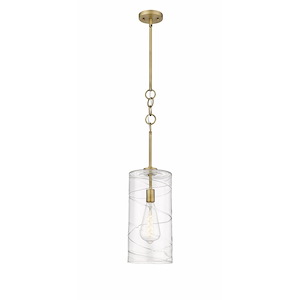 Wexford - 1 Light Stem Hung Mini Pendant In Art Deco Style-23.75 Inches Tall and 8 Inches Wide